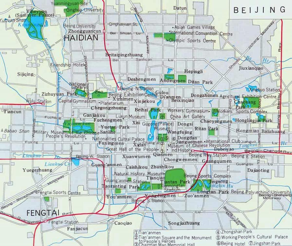 карта горада Пекін