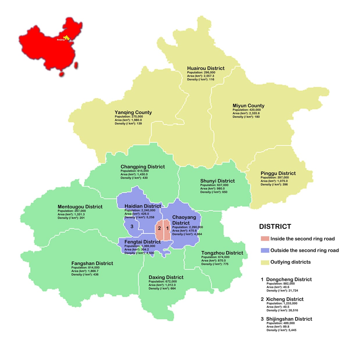 Наваколлі Пекіна карце